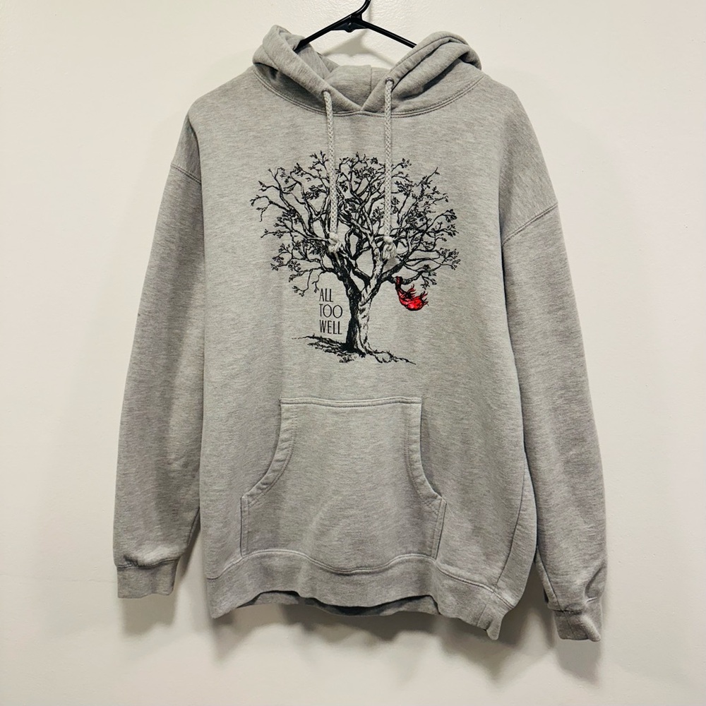 Taylor Swift! All Too Well Gray Graphic Hoodie Sweatshirt size large
